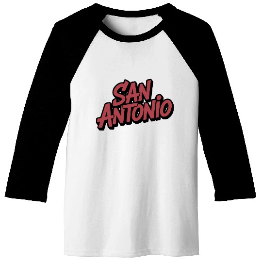 San Antonio Text Design Baseball Tees