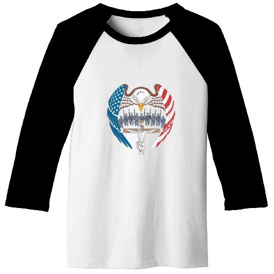 USA Cross Soldiers Eagle Baseball Tees