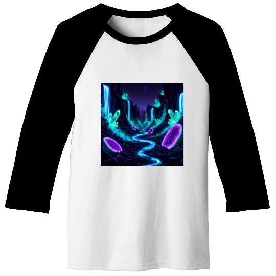 Bioluminescent Crystal Valley Baseball Tees