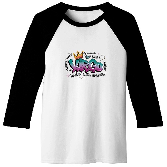 Virgo Graffiti Zodiac Art Baseball Tees