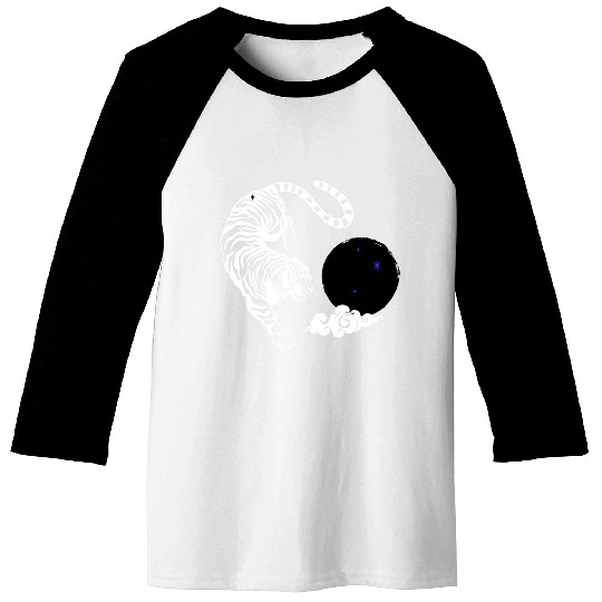 Celestial Pounce: Cosmic Tiger in the Night Baseball Tees
