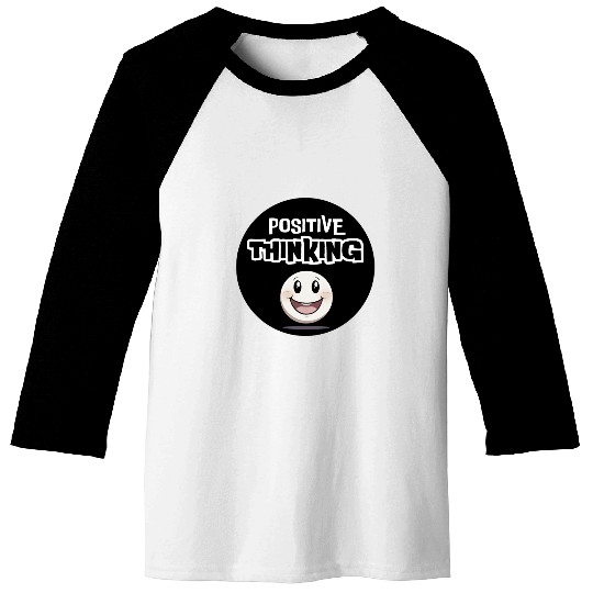 Smiling Character Positive Thinking Design Baseball Tees