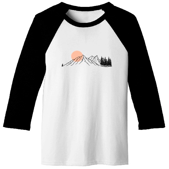 Mountain Sunset – Calm Nature Graphic Baseball Tees