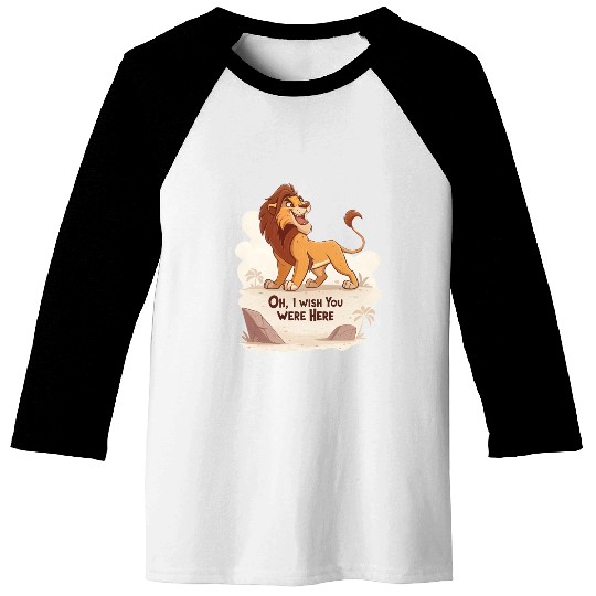 Lonely Lion Longing Baseball Tees