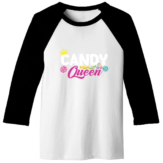 Funny Candy Queen Lollipop Lover Design 01 Baseball Tees