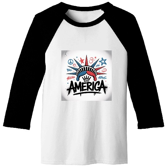 Statue of Liberty USA Graffiti Zero Limit Brand Baseball Tees