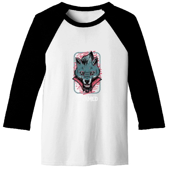 Neon Wolf Portrait Illustration Baseball Tees