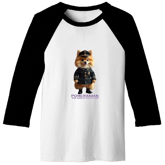 Pomeranian The Great Dictator Baseball Tees