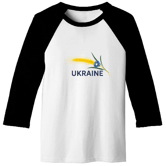 Ukraine Wheat Cornflower Agricultural Heritage Baseball Tees