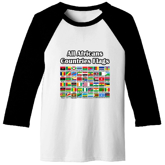 All Africans Countries Flags Baseball Tees
