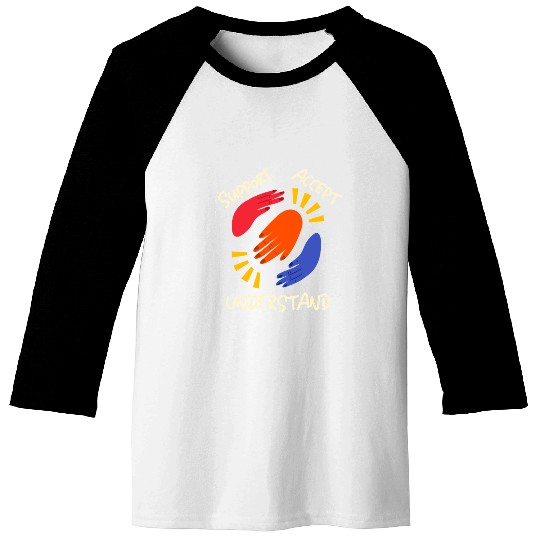 Support Accept Understand Autism Advocacy Baseball Tees