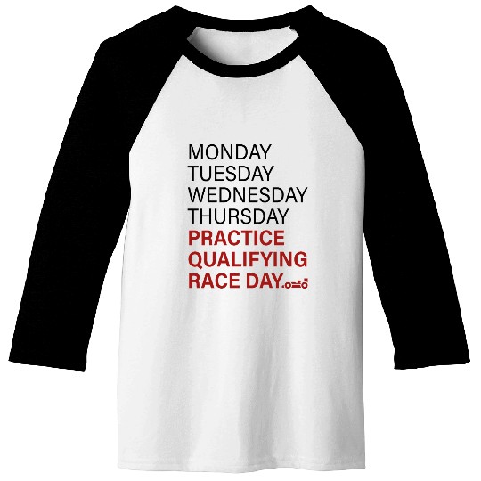 monday tuesday wednesday thursday practice qual Baseball Tees