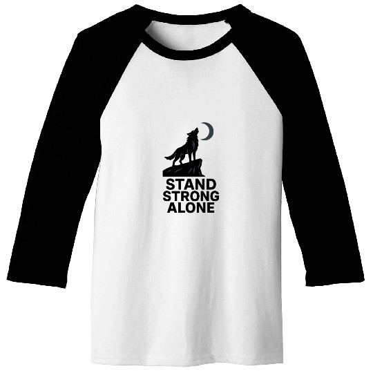 Stand Strong Alone – Lone Wolf Cliff Design Baseball Tees
