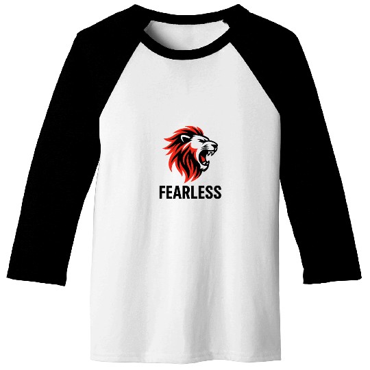Fearless – Roaring Lion Head Design Baseball Tees