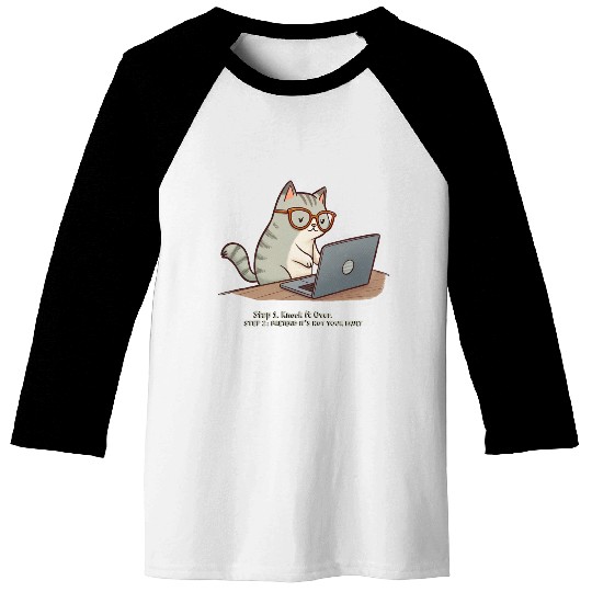 Keyboard Warrior Cat Baseball Tees