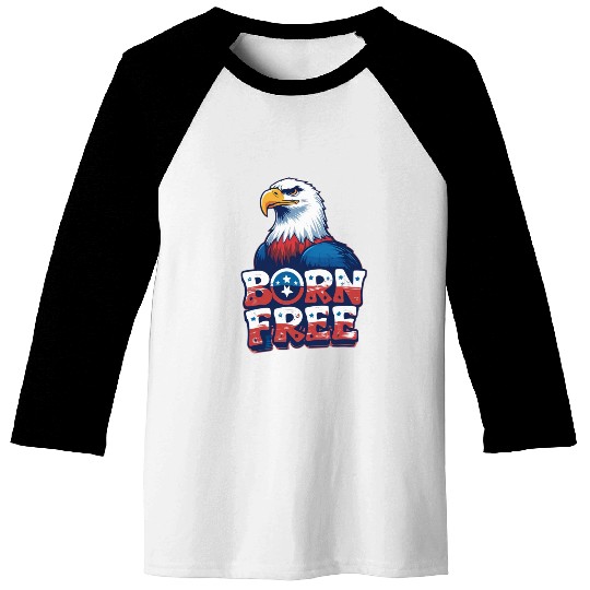 Born Free American Eagle Patriot Baseball Tees