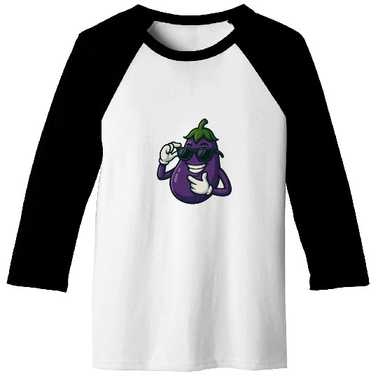 Cool eggplant vegetable design with sunglasses car Baseball Tees