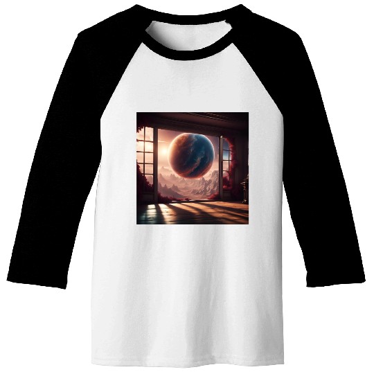 Galactic View from Alien World Baseball Tees