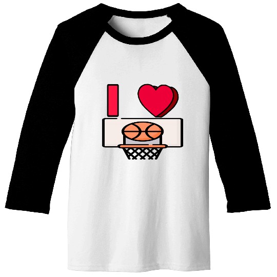 I LOVE BASKETBALL #2 Baseball Tees