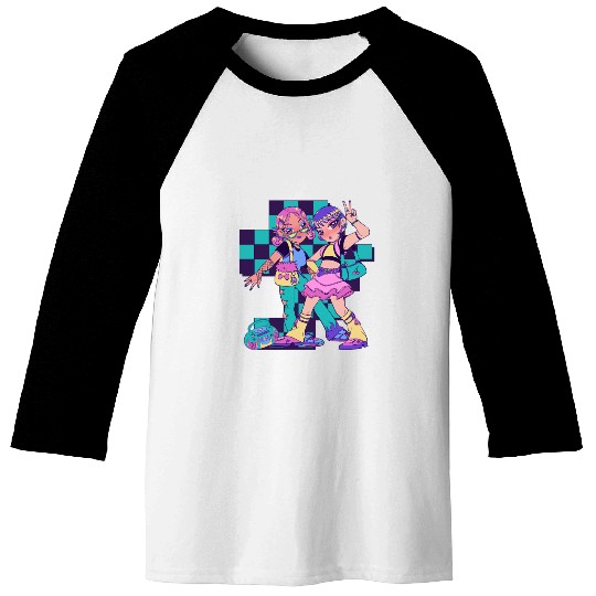 Purple And Green Bold Girl Baseball Tees