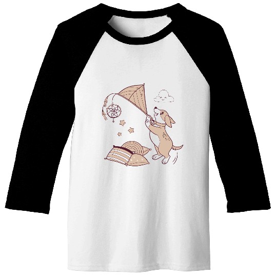 Whimsical Dachshund with Dreamcatcher Baseball Tees