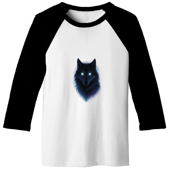 Enigmatic Howling Wolf Design Baseball Tees