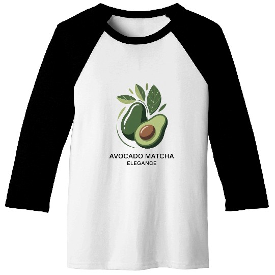 Minimalist Avocado Logo Design Baseball Tees