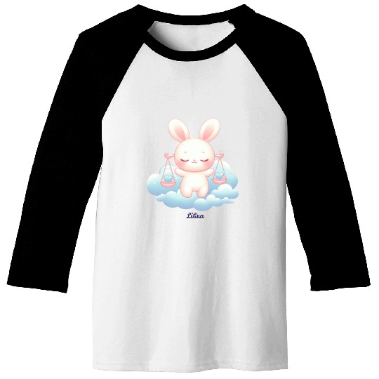 Sweet Bunny Libra Illustration Baseball Tees