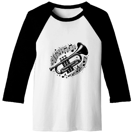 Trumpet Meets Musical Note Loud, Wild, Beautiful Baseball Tees