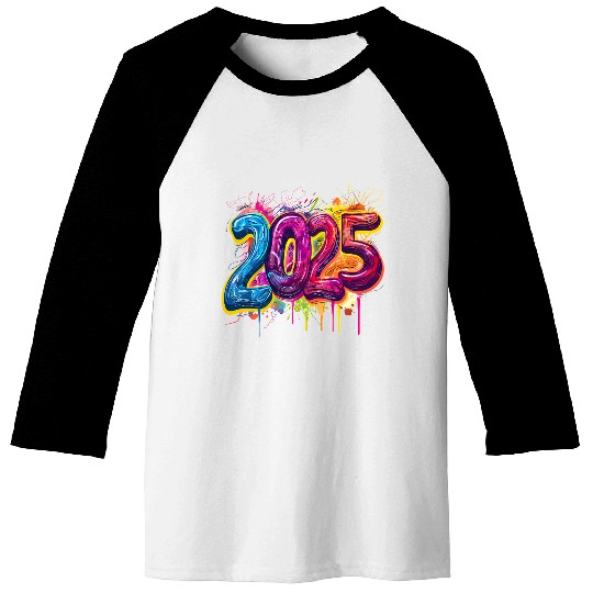 Colorful 2025 Graffiti Style Celebration Baseball Tees