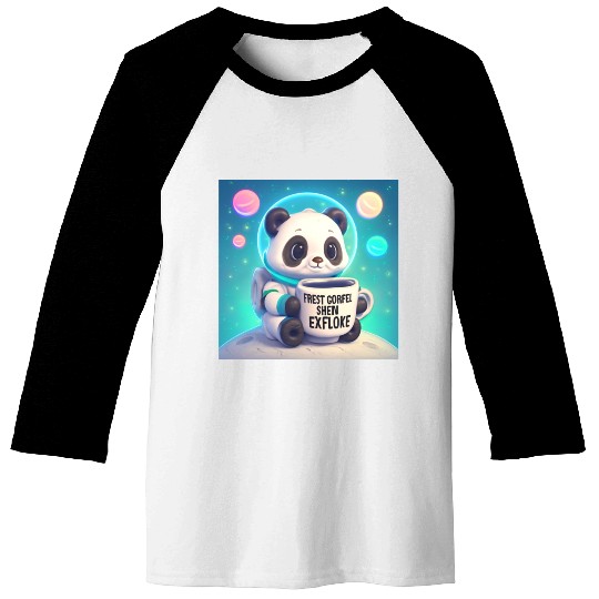 Space Panda Coffee – Pastel Astronaut Art Baseball Tees