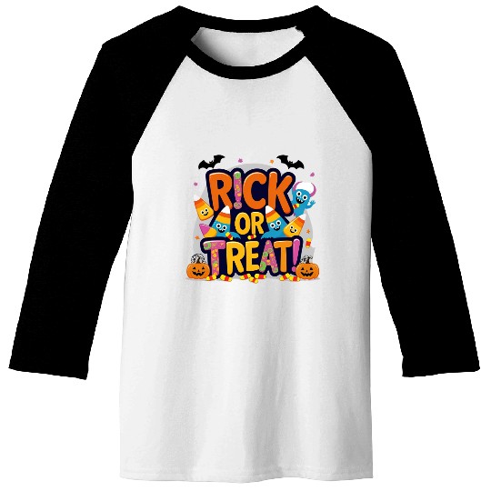 Colorful Halloween Trick or Treat Design Baseball Tees