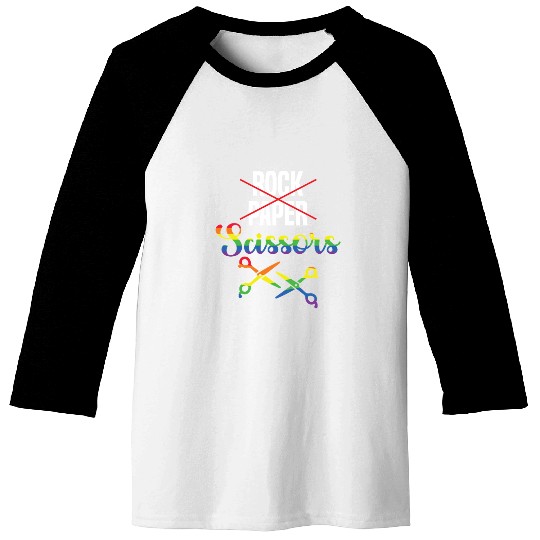 Rock Paper Scissors Fun Baseball Tees Homosexual
