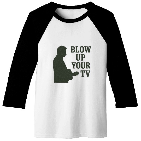 Blow Up Your TV! Dark Green Baseball Tees