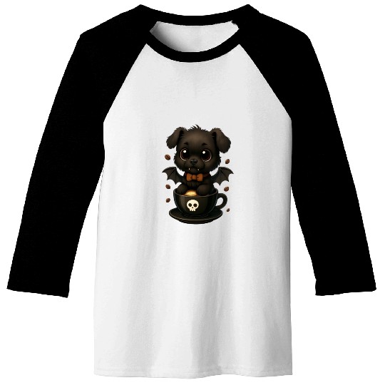 Cute Bat Puppy Coffee Mug Design Baseball Tees