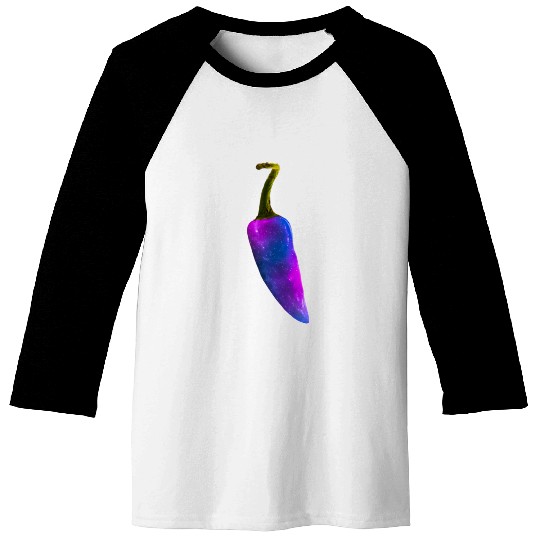 Galaxy Themed Chili Pepper Design Baseball Tees