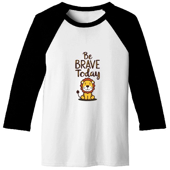 Bold Lion with Inspirational Message Baseball Tees