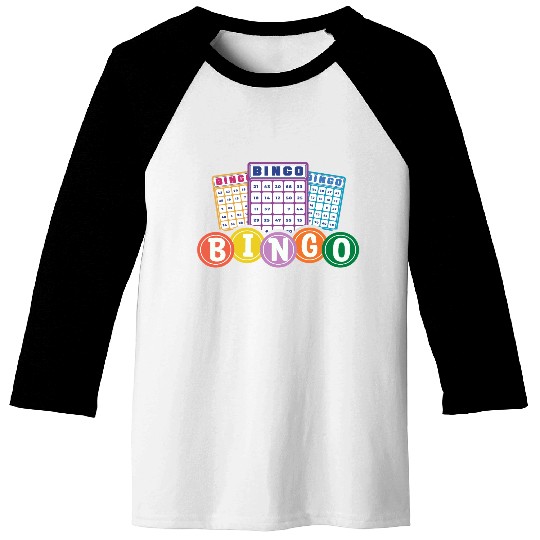 Colorful Bingo Player Fun Cards Baseball Tees