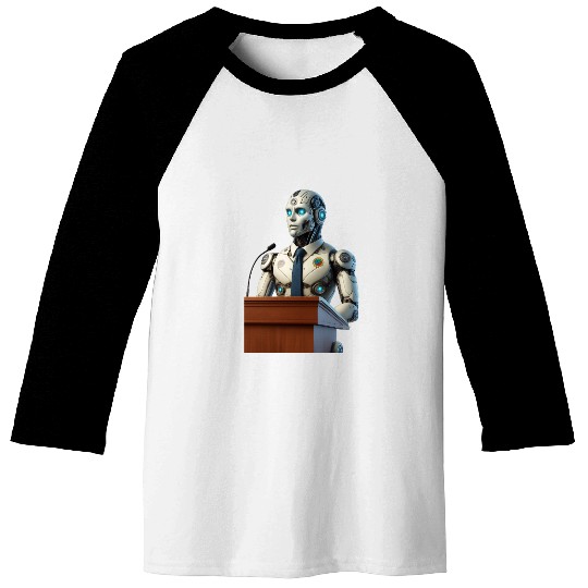 Futuristic Robot President Baseball Tees