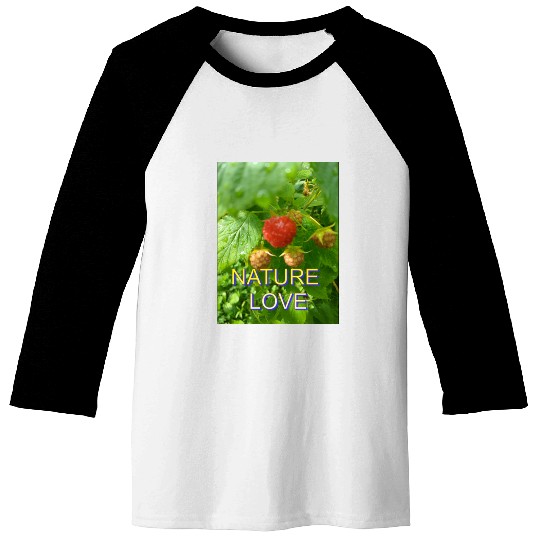Vivid Raspberry and Greenery Nature Design Baseball Tees