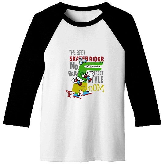 Skateboard Crocodile with Street Style Baseball Tees