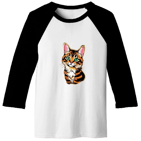 cat Tiger Cub Illustration Baseball Tees