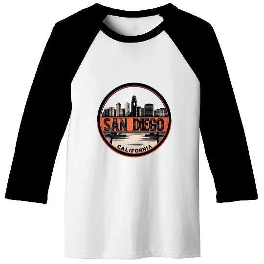 San Diego Skyline Coastal Design Baseball Tees