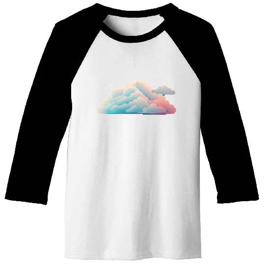 Pastel Cloudscape Abstract Design Baseball Tees