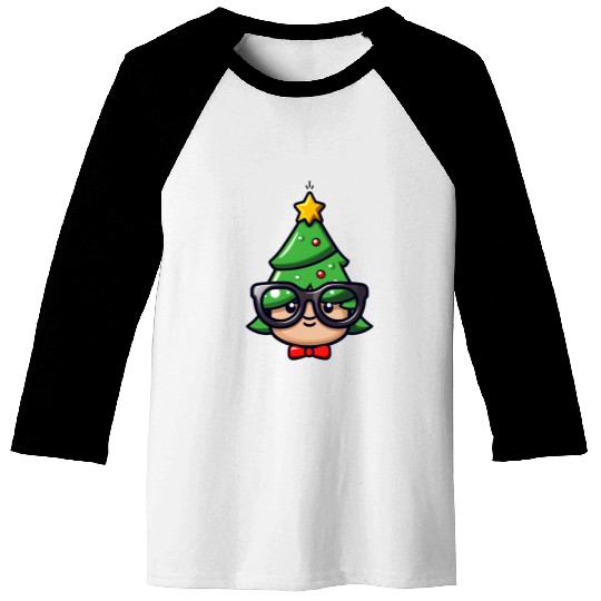 Festive Geek Christmas Tree Design Baseball Tees