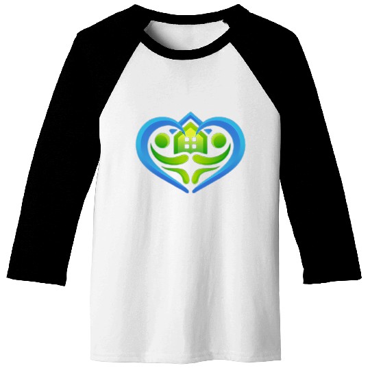 Creative Heart Home Embrace Design Baseball Tees