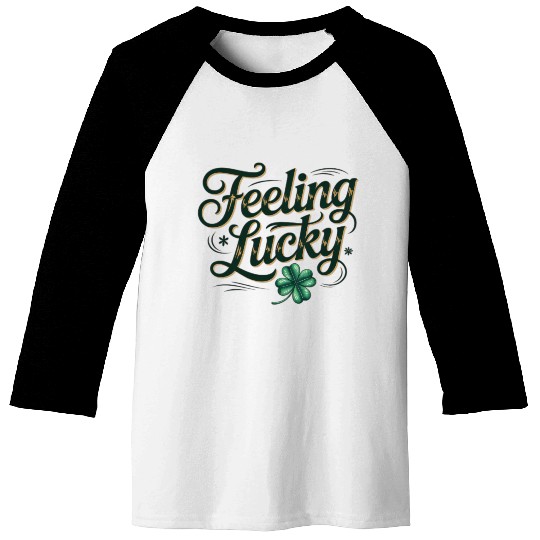 Felling Lucky Shamrock Typography Baseball Tees