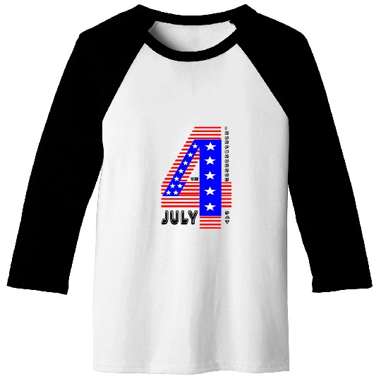 July 4th Stars and Stripes Independence Design Baseball Tees