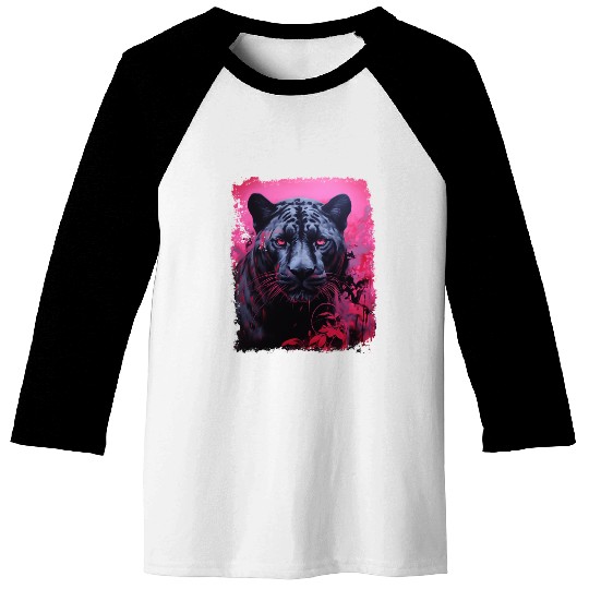 Pink Pop Art Black Panther  Baseball Tees