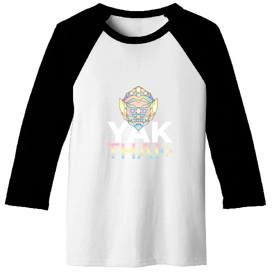 Colorful Geometric Thai Hanuman Illustration Baseball Tees